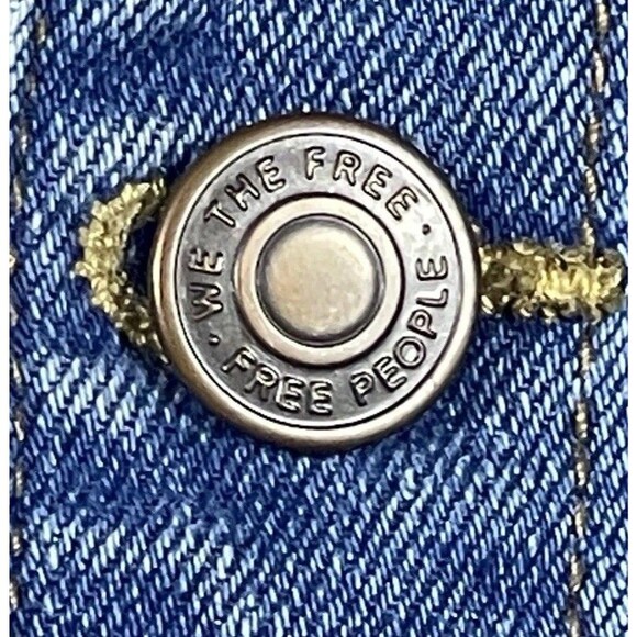 We the Free People Bridgette Button Fly High Rise Blue Denim Jean Shorts Size 28 - Picture 5 of 8